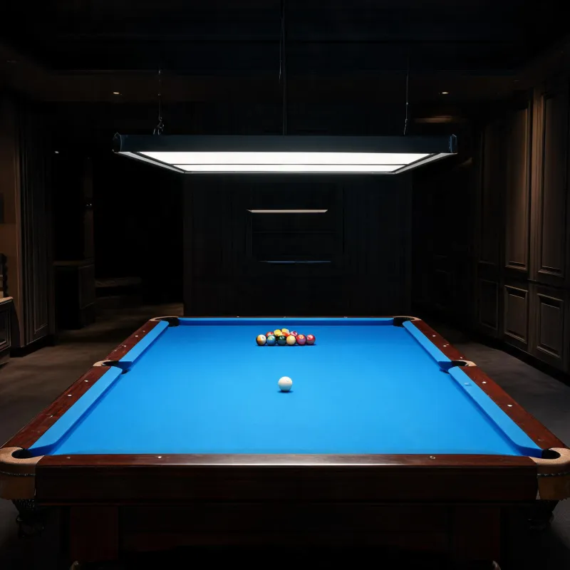 Simonis tournament blue cloth installed on a precision pool table